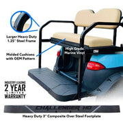 Challenger HD Rear Seat - Fits Club Car Precedent/Onward/Tempo (Buff Cushions)