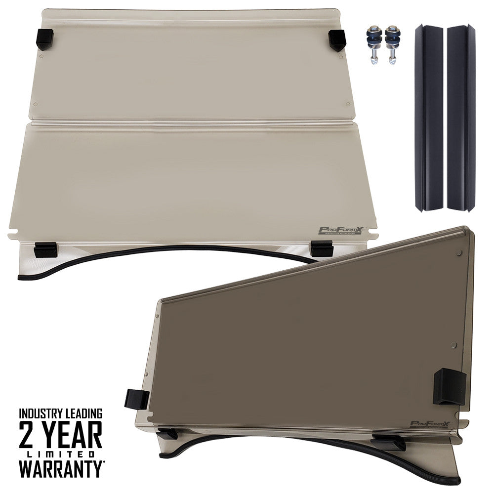 ProFormX Tinted Fold-Down Windshield Warranty - Fits Club Car Precedent - Onward - Tempo (2004-up)
